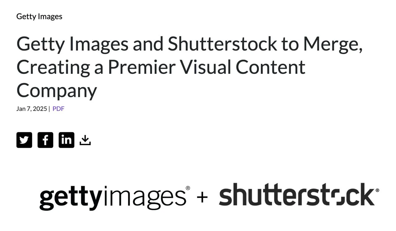 Getty Images і Shutterstock офіційно оголосили злиття: компанія на $3,7 млрд під брендом Getty