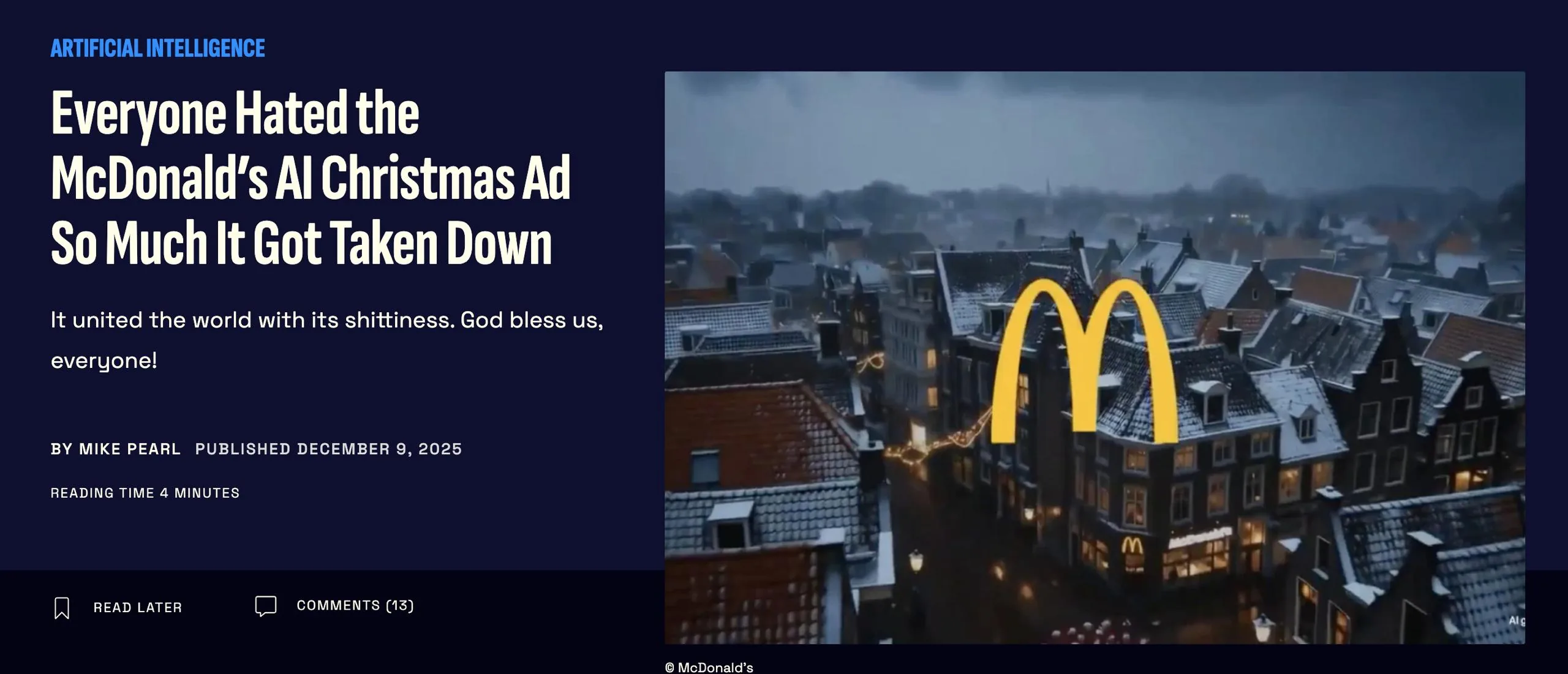 McDonald's AI-реклама провалилась: чому глядачі ненавидять штучно згенерований контент
