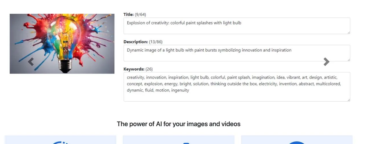VisualMind.ai: автоматичне прописування метаданих для фото на стоки